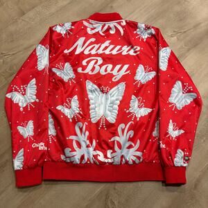 WWE Chalk Line Ric Flair The Nature Boy Satin Jacket Men's Large L Red Butterfly